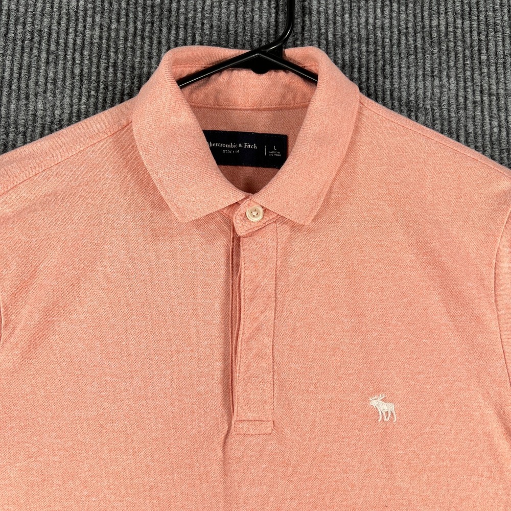 Abercrombie & Fitch Polo Shirt Mens Large Pink Short Sleeve Casual Comfort